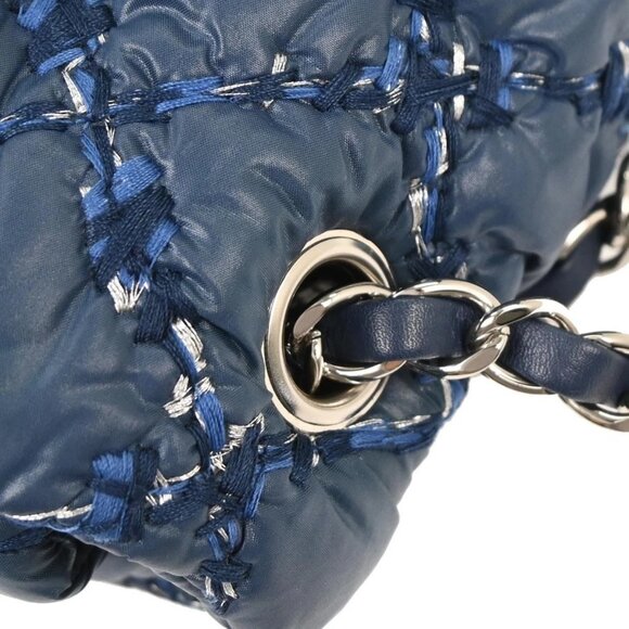 Chanel Blue Nylon Paris-Byzance Tweed On Stitch Flap Bag 145699 - Picture 5 of 10